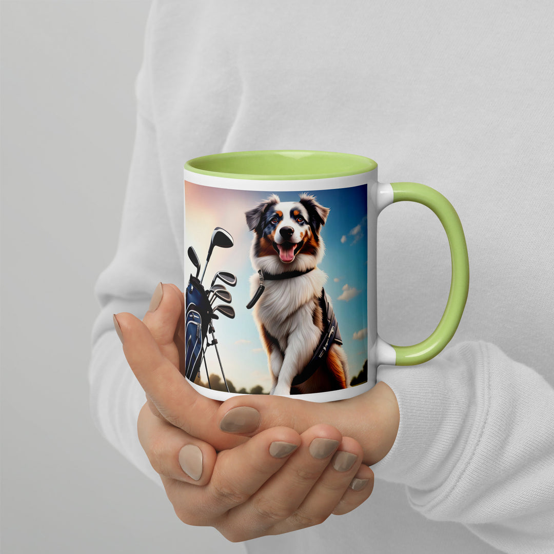 Australian Shepherd Golfer- Mug with Color Inside