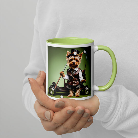 Yorkshire Terrier Golfer- Mug with Color Inside v4