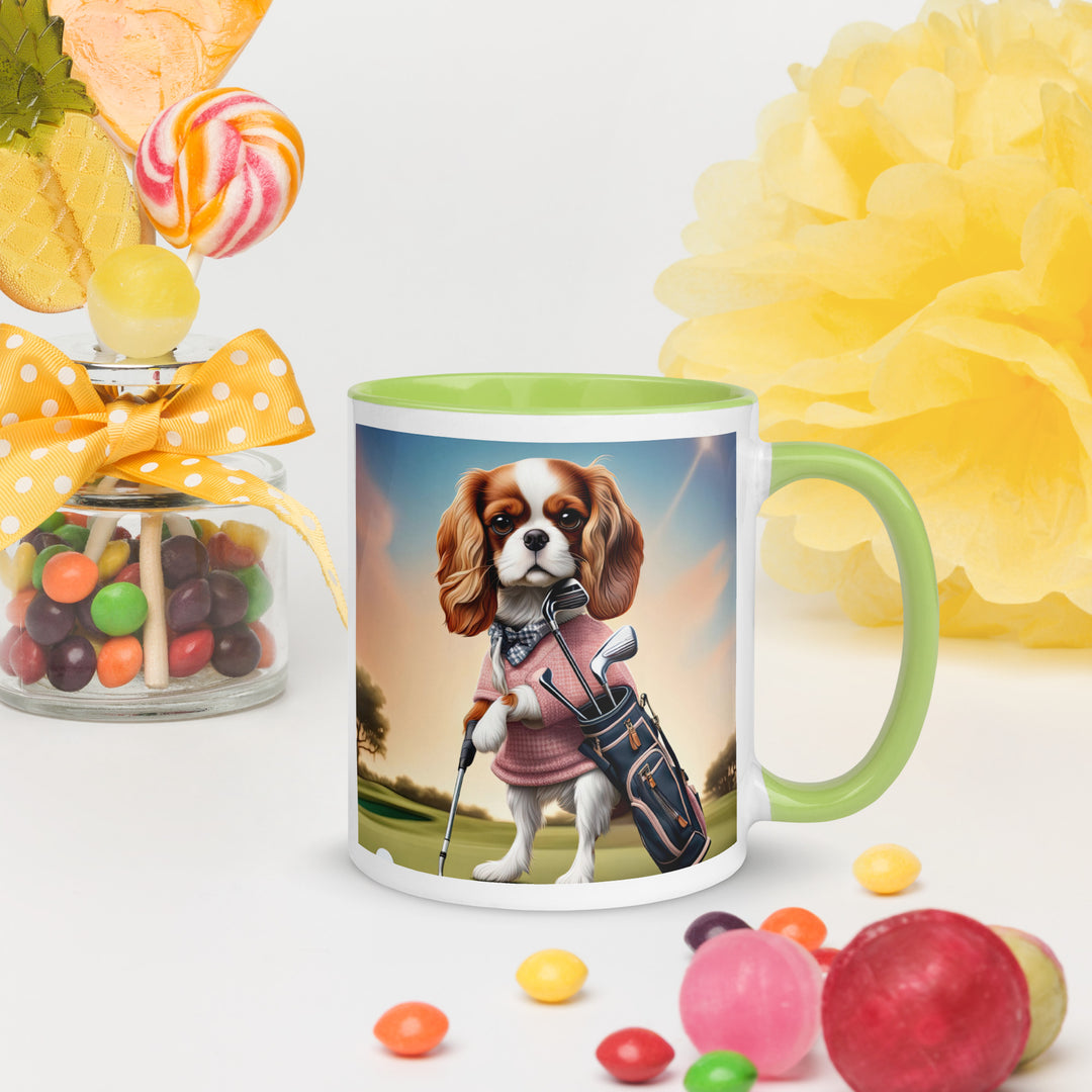 Cavalier King Charles Spaniel Golfer- Mug with Color Inside v2