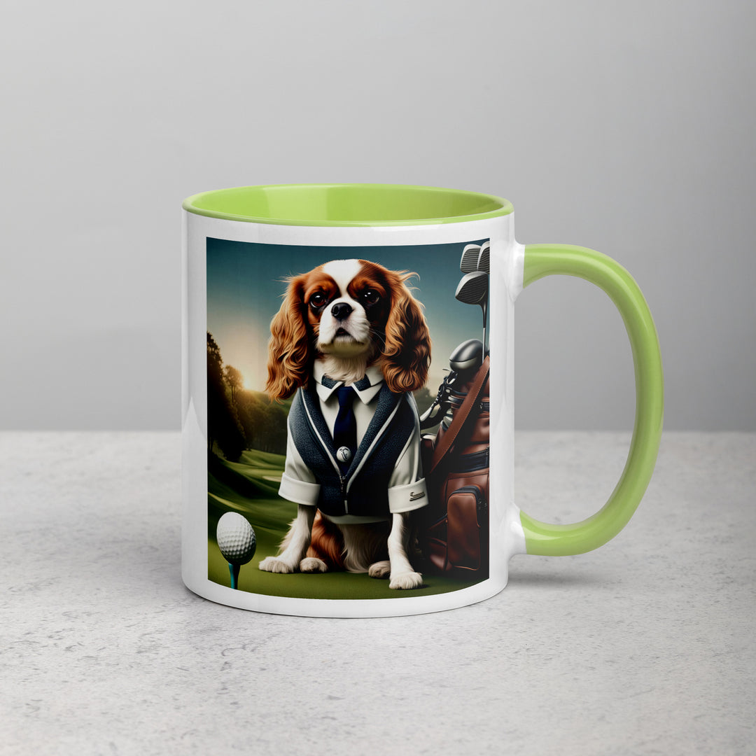 Cavalier King Charles Spaniel Golfer- Mug with Color Inside v3