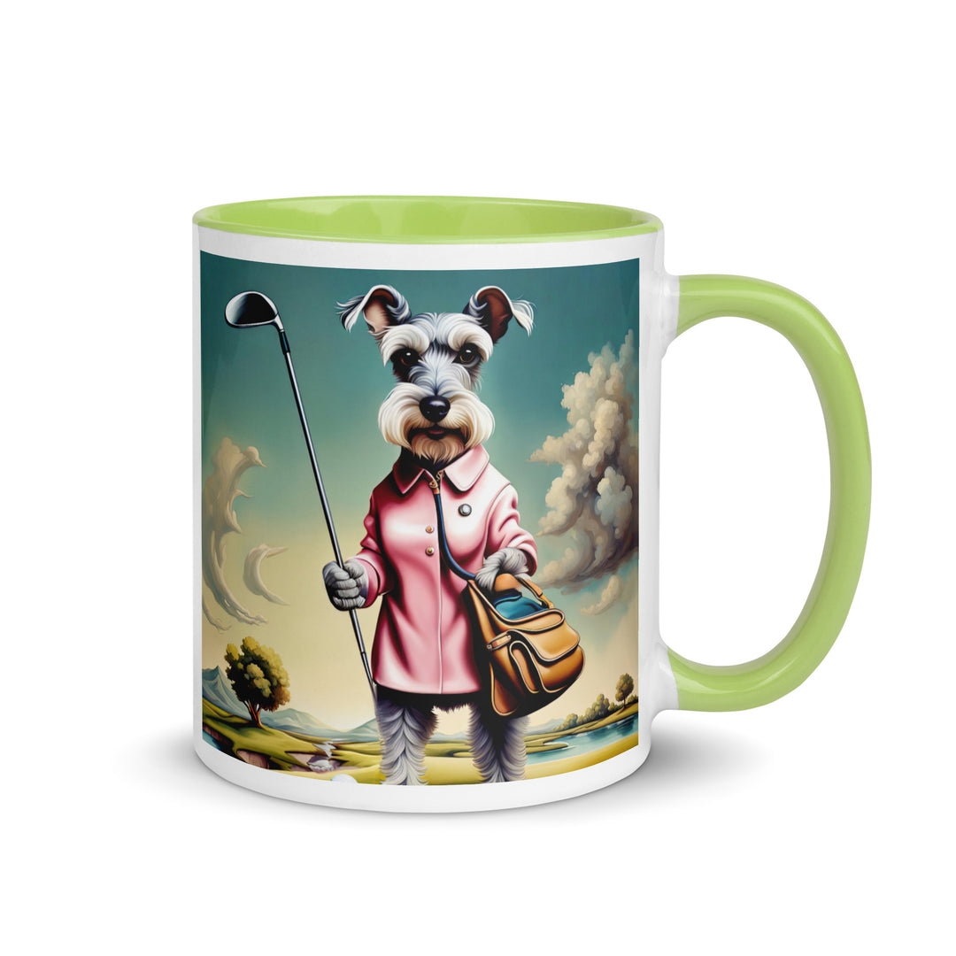 Miniature Schnauzer Golfer- Mug with Color Inside