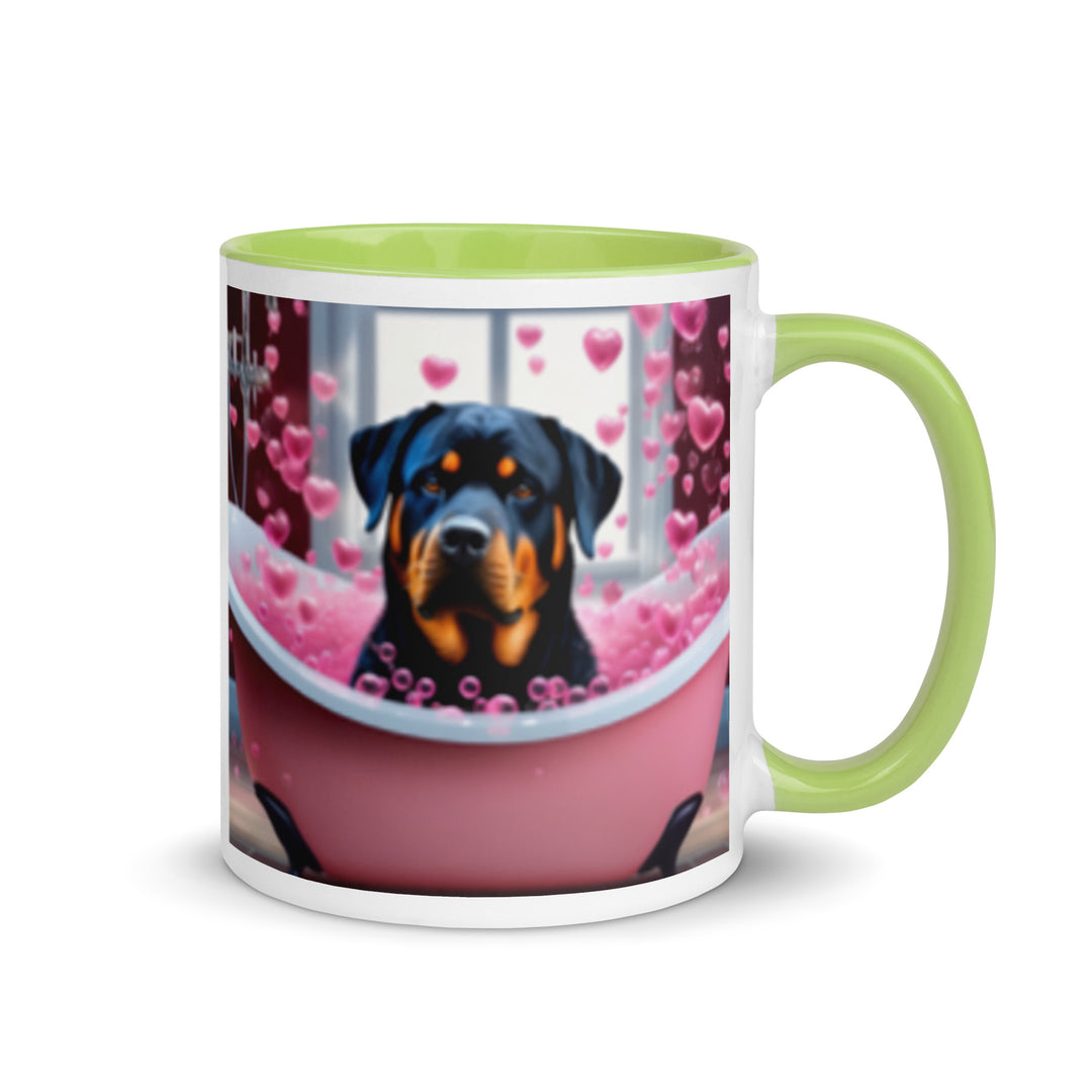 Rottweiler Romantic- Mug with Color Inside v2