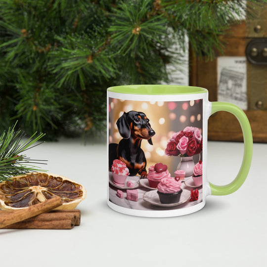 Dachshund Romantic- Mug with Color Inside v2