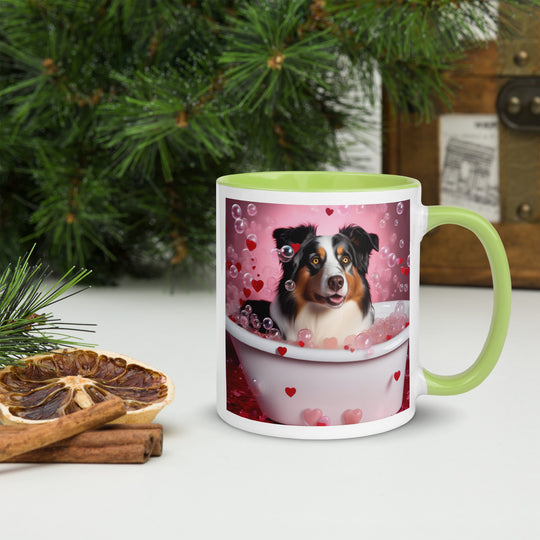 Australian Shepherd Romantic- Mug with Color Inside v2