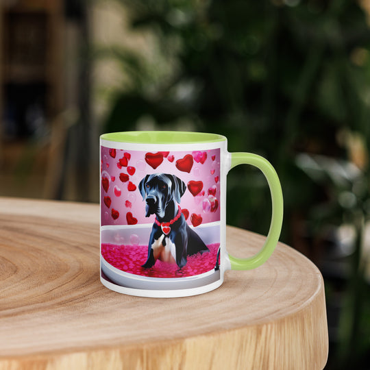 Great Dane Romantic- Mug with Color Inside v2