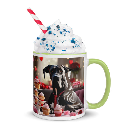 Great Dane Romantic- Mug with Color Inside v2