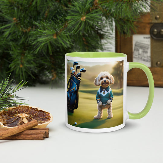 Cavapoo Golfer- Mug with Color Inside v3