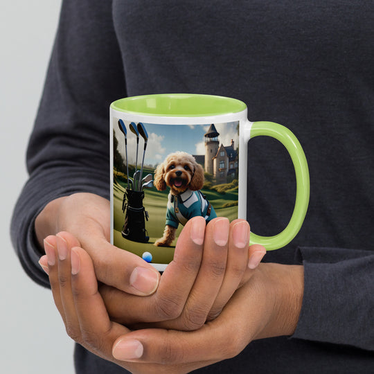 Cavapoo Golfer- Mug with Color Inside v6