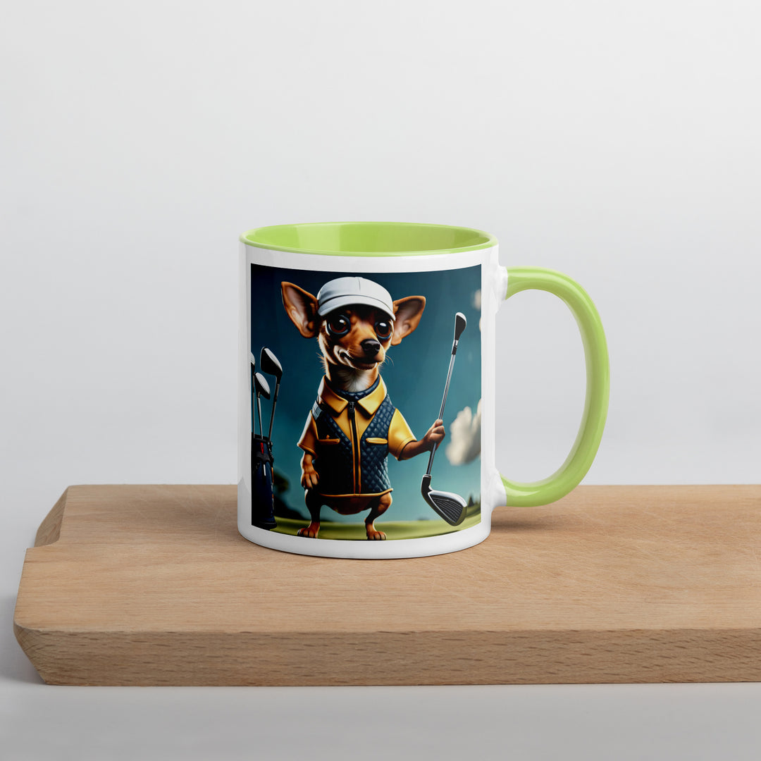 Chiweenie Golfer- Mug with Color Inside v2