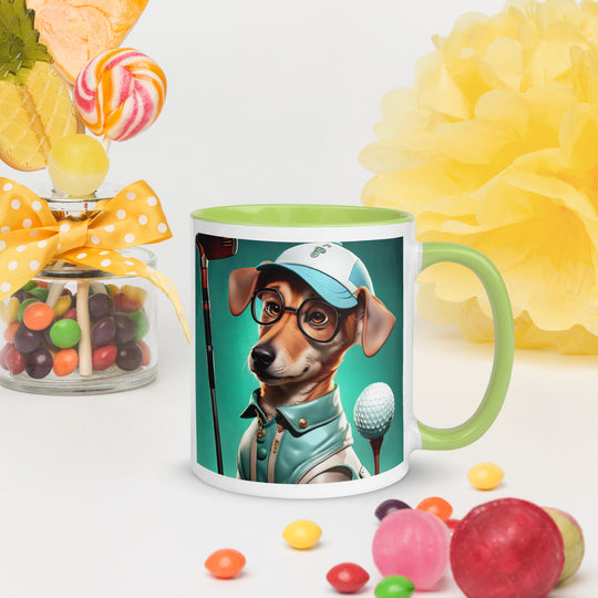 Chiweenie Golfer- Mug with Color Inside v5