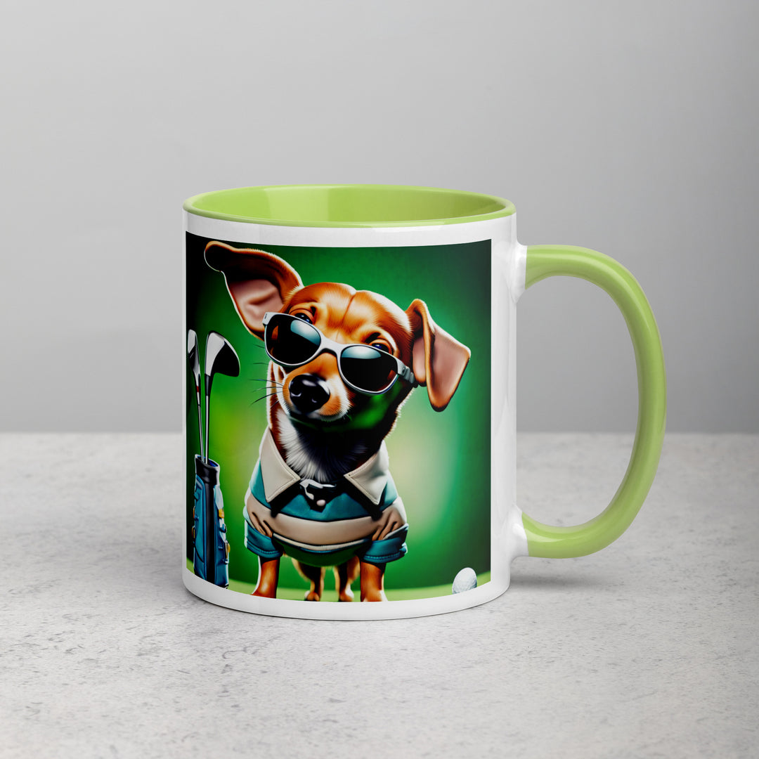 Chiweenie Golfer- Mug with Color Inside v6