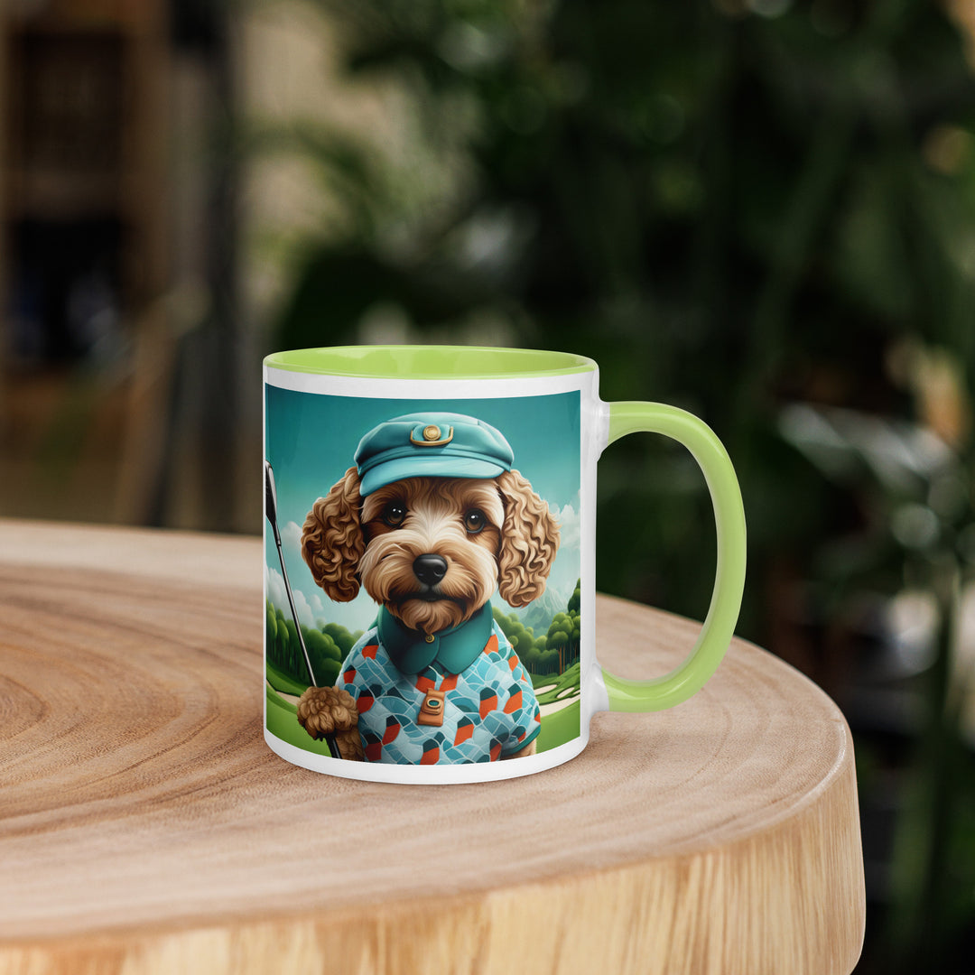 Cockapoo Golfer- Mug with Color Inside v3