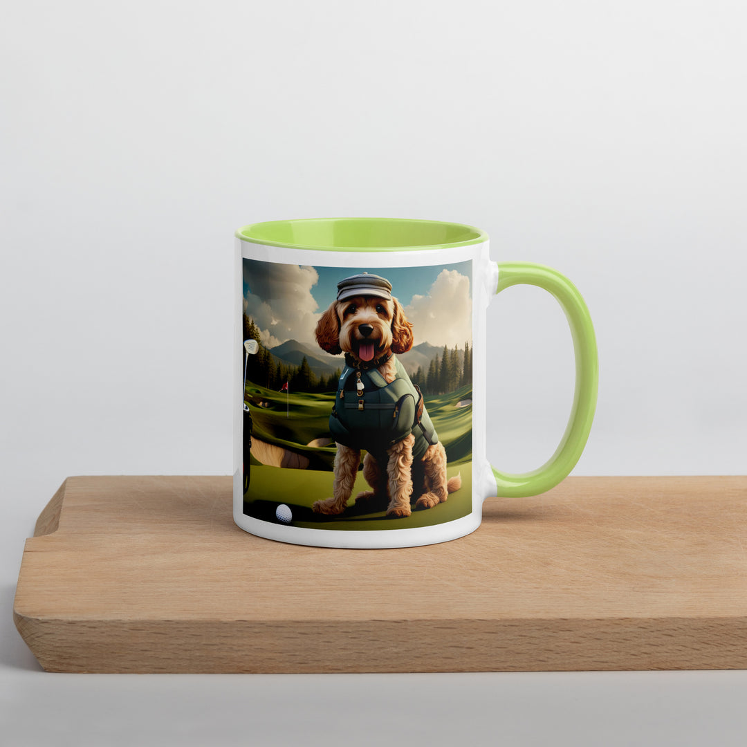 Cockapoo Golfer- Mug with Color Inside v7