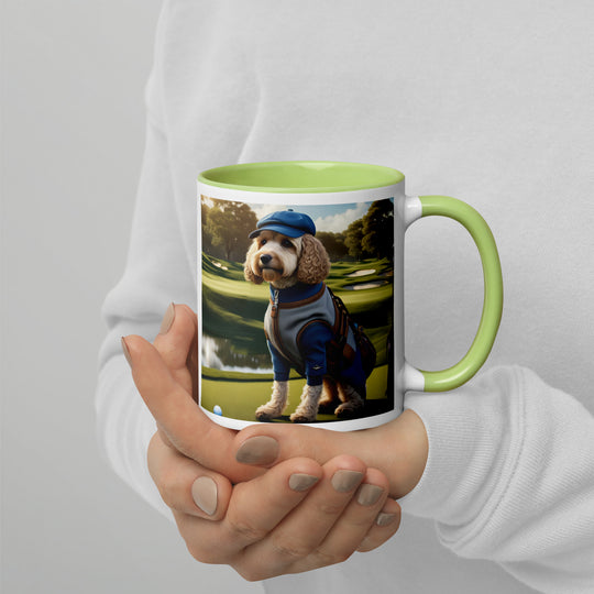 Cockapoo Golfer- Mug with Color Inside v9