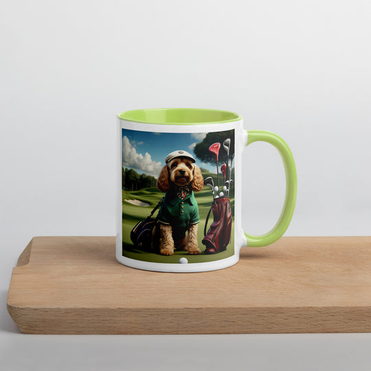 Cockapoo Golfer- Mug with Color Inside