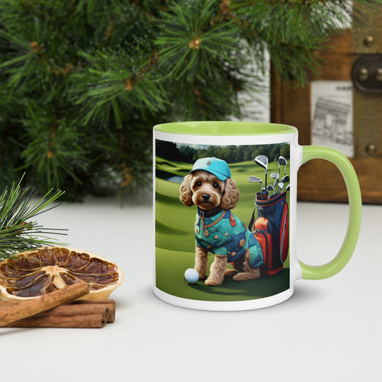 Cockapoo Golfer- Mug with Color Inside v5