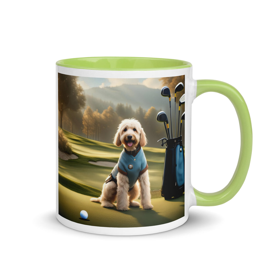 Goldendoodle Golfer- Mug with Color Inside