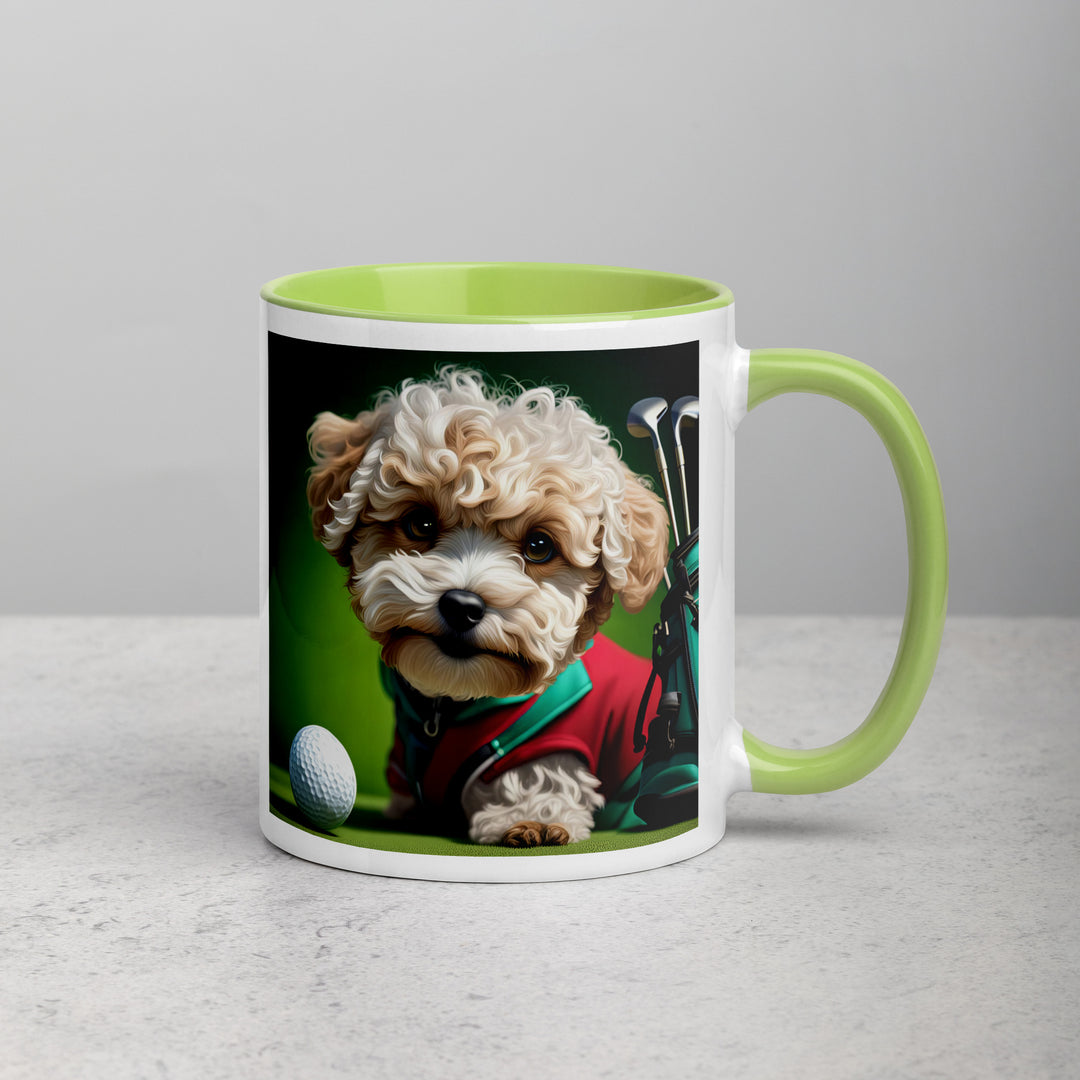 Maltipoo Golfer- Mug with Color Inside v9