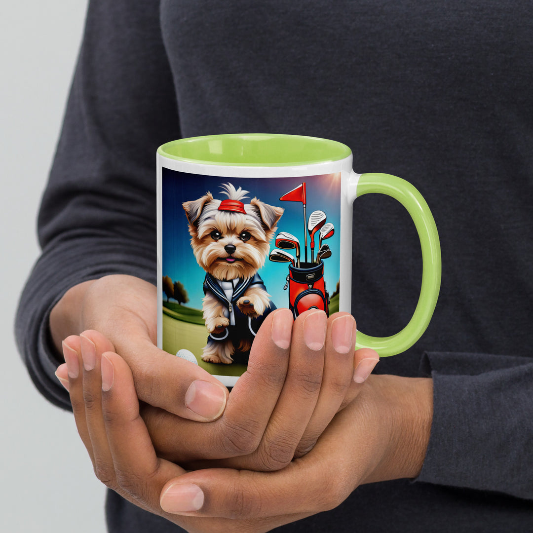 Morkie Golfer- Mug with Color Inside v2