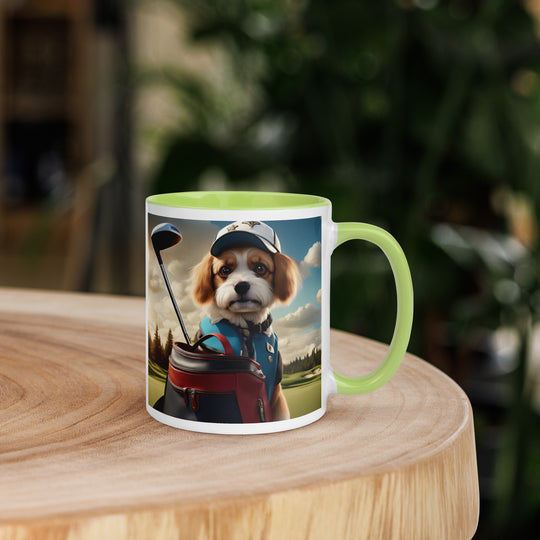 Pekapoo Golfer- Mug with Color Inside v4