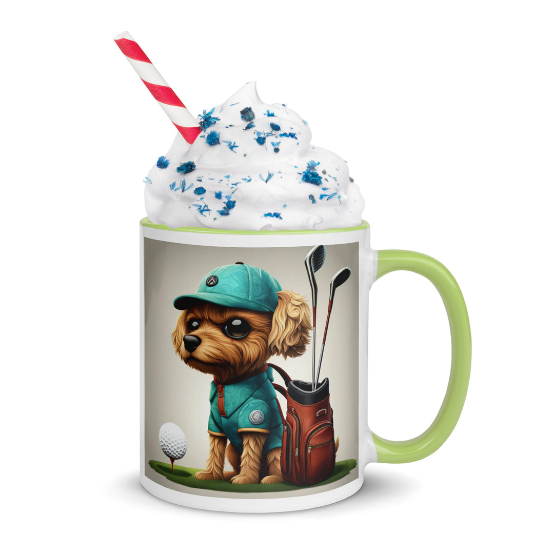 Pekapoo Golfer- Mug with Color Inside v7