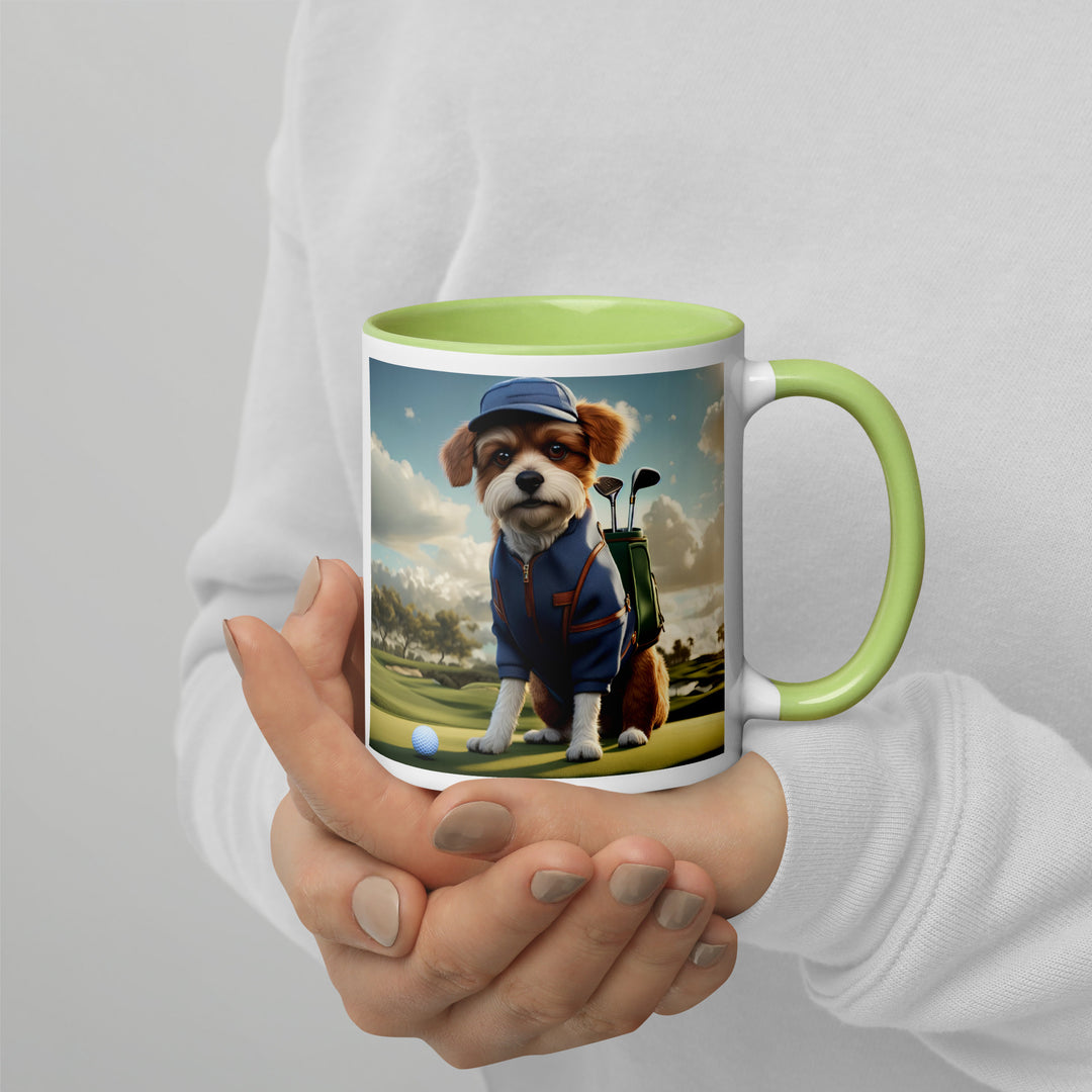 Pekapoo Golfer- Mug with Color Inside v10