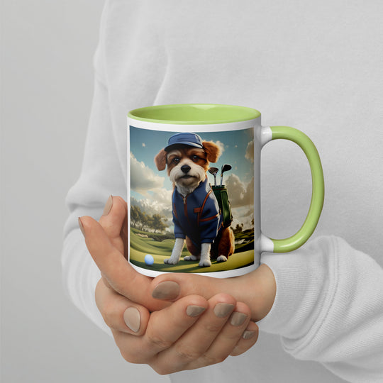 Pekapoo Golfer- Mug with Color Inside v10