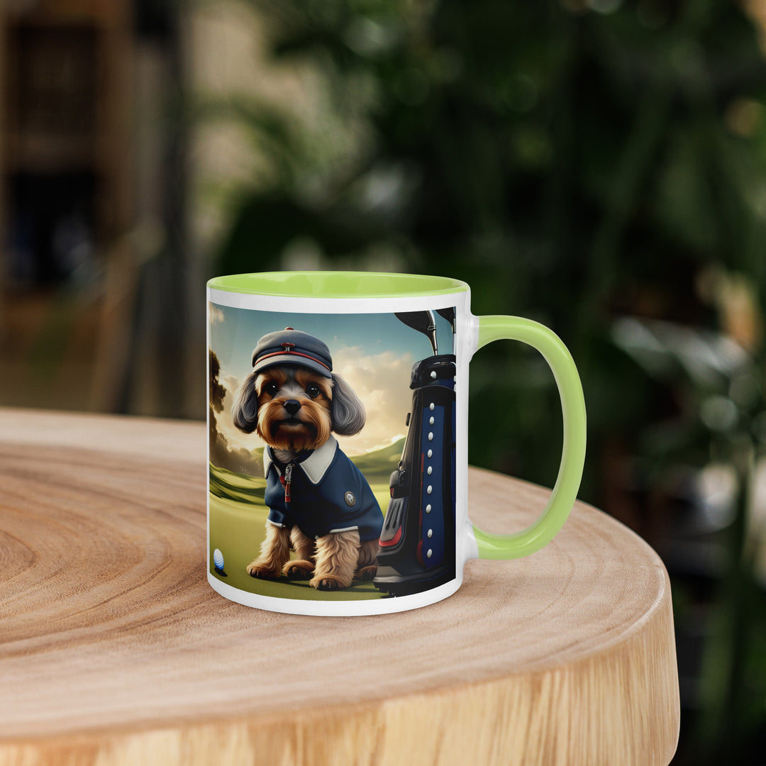 Pekapoo Golfer- Mug with Color Inside v6