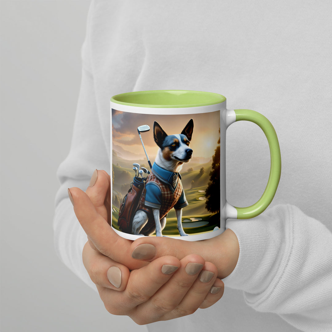 Texas Heeler Golfer- Mug with Color Inside v6