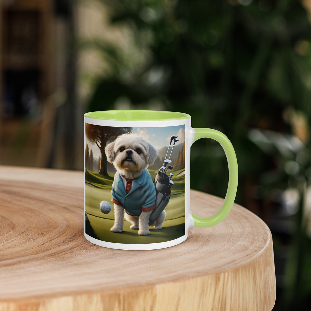 Pugapoo Golfer- Mug with Color Inside v4