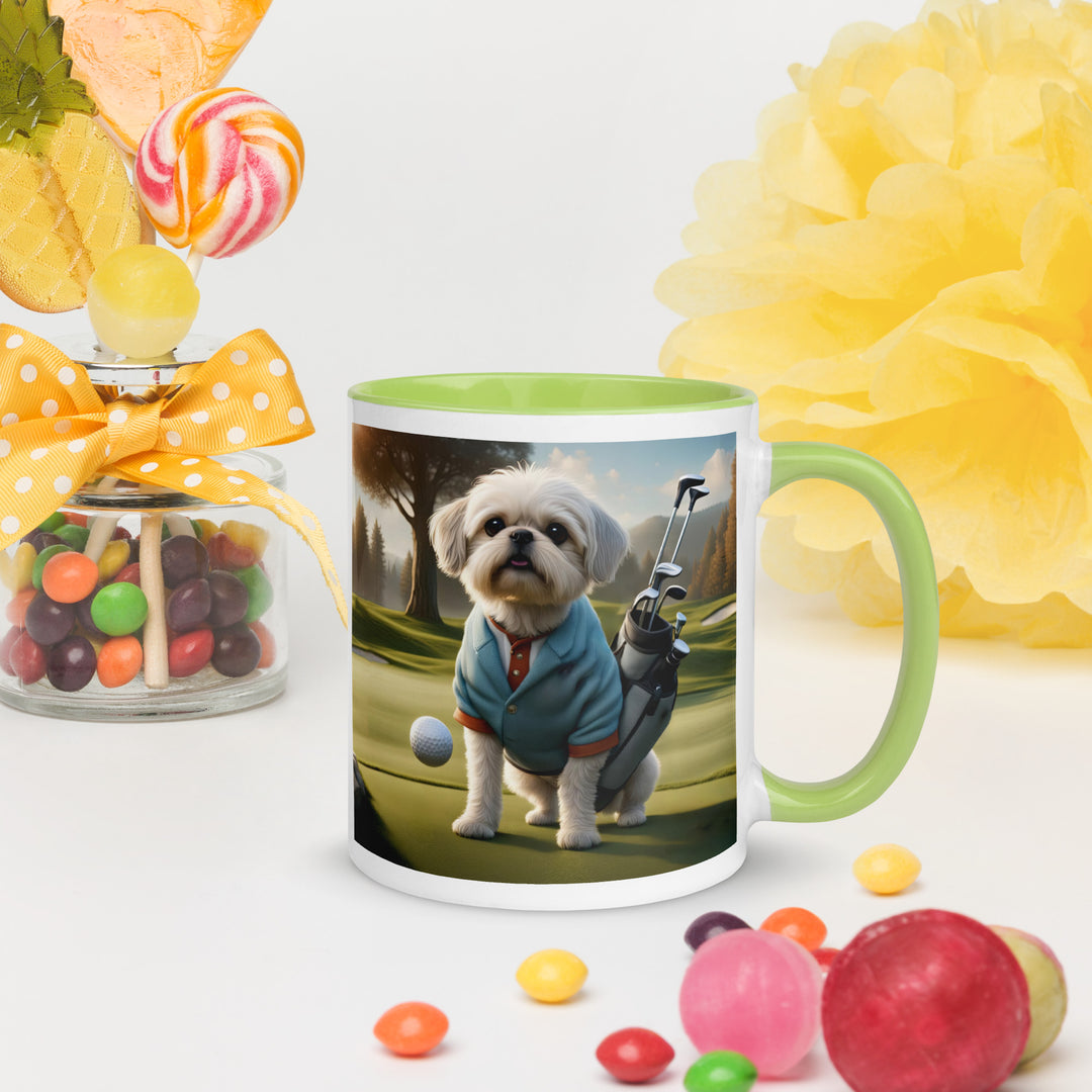 Pugapoo Golfer- Mug with Color Inside v5