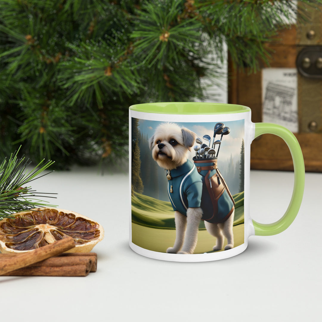 Pugapoo Golfer- Mug with Color Inside v9