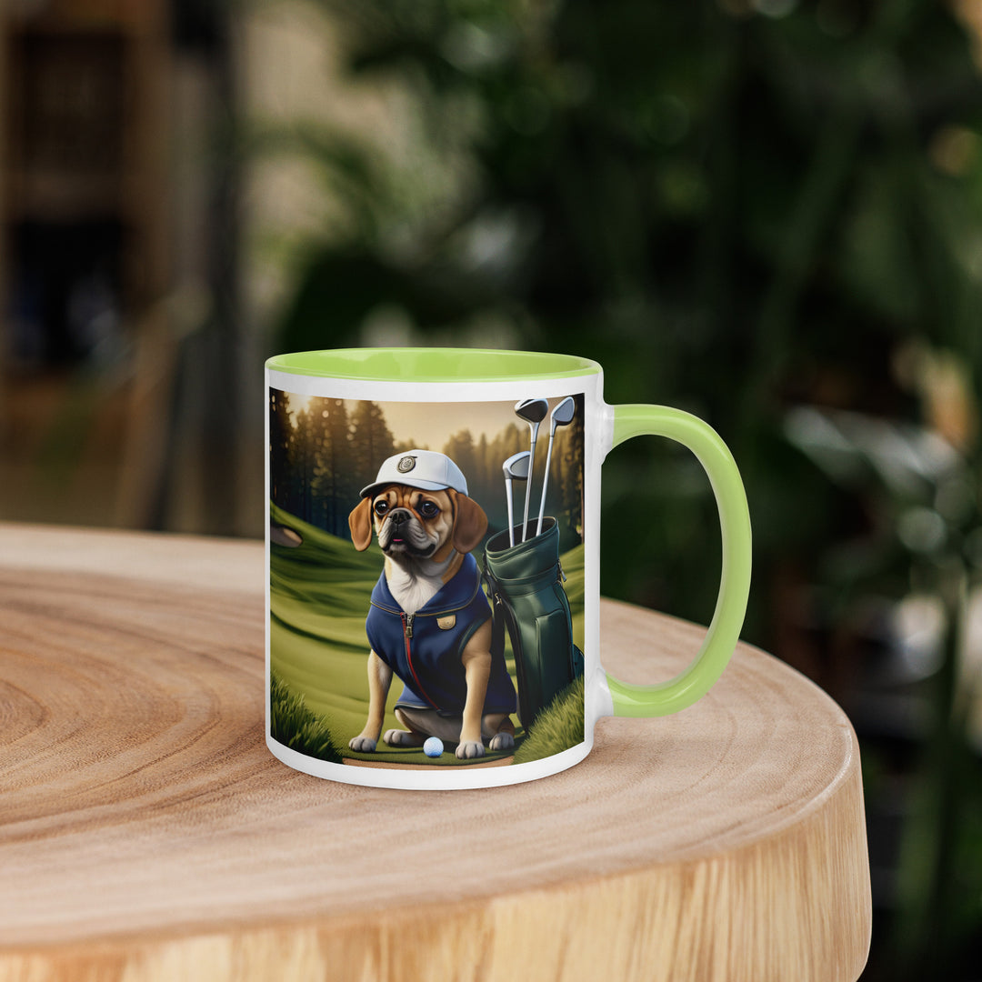 Puggle Golfer- Mug with Color Inside