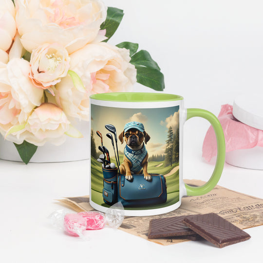 Puggle Golfer- Mug with Color Inside v2