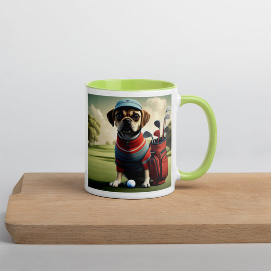 Puggle Golfer- Mug with Color Inside v3