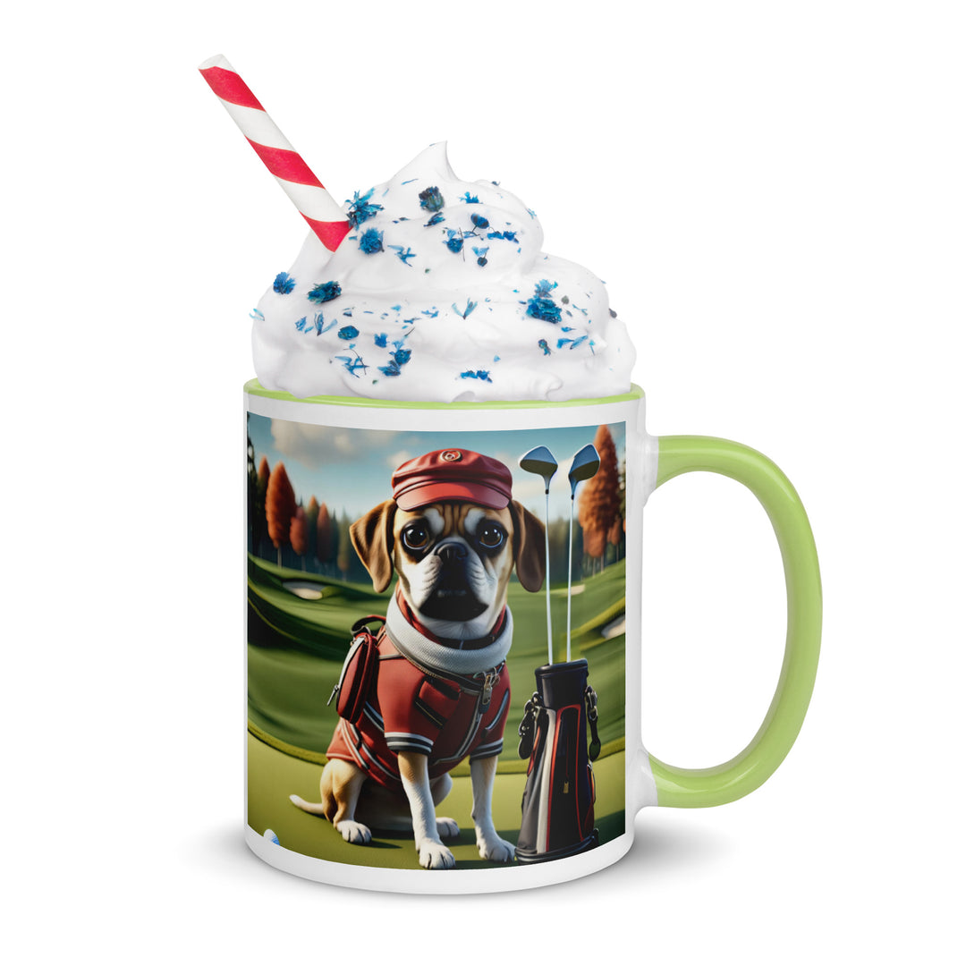 Puggle Golfer- Mug with Color Inside v6