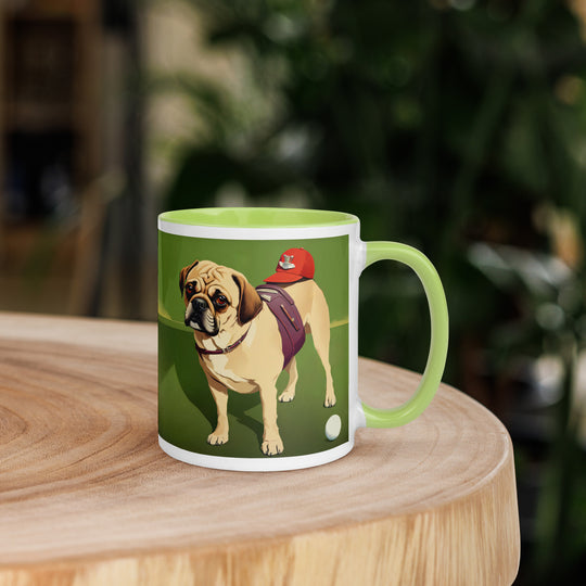 Puggle Golfer- Mug with Color Inside v11