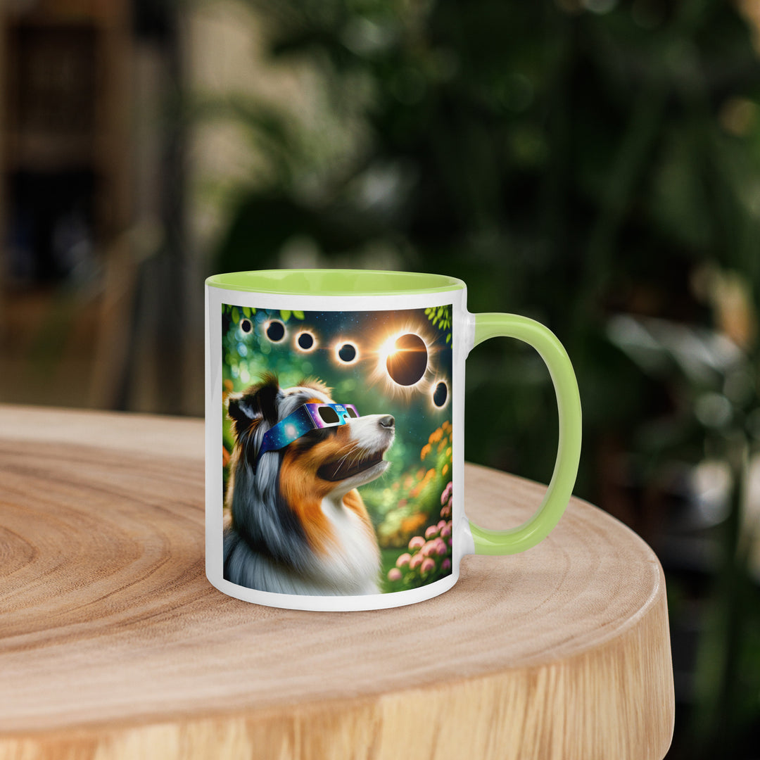 Australian Shepherd Eclipse- Mug with Color Inside v2