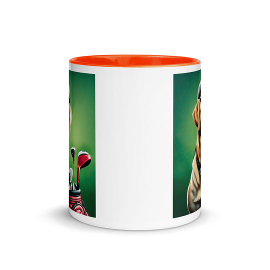 Mug with Color Inside-Labrador Retriever Golfer V2