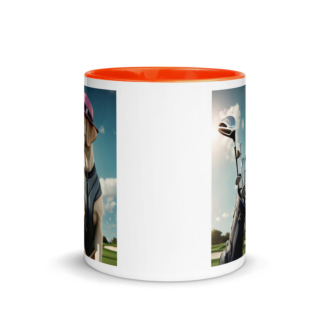 Mug with Color Inside-Labrador Retriever Golfer V3