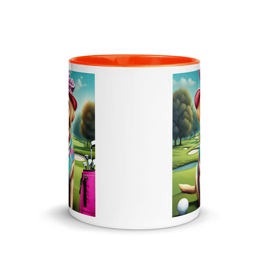 Mug with Color Inside-Labrador Retriever Golfer V6