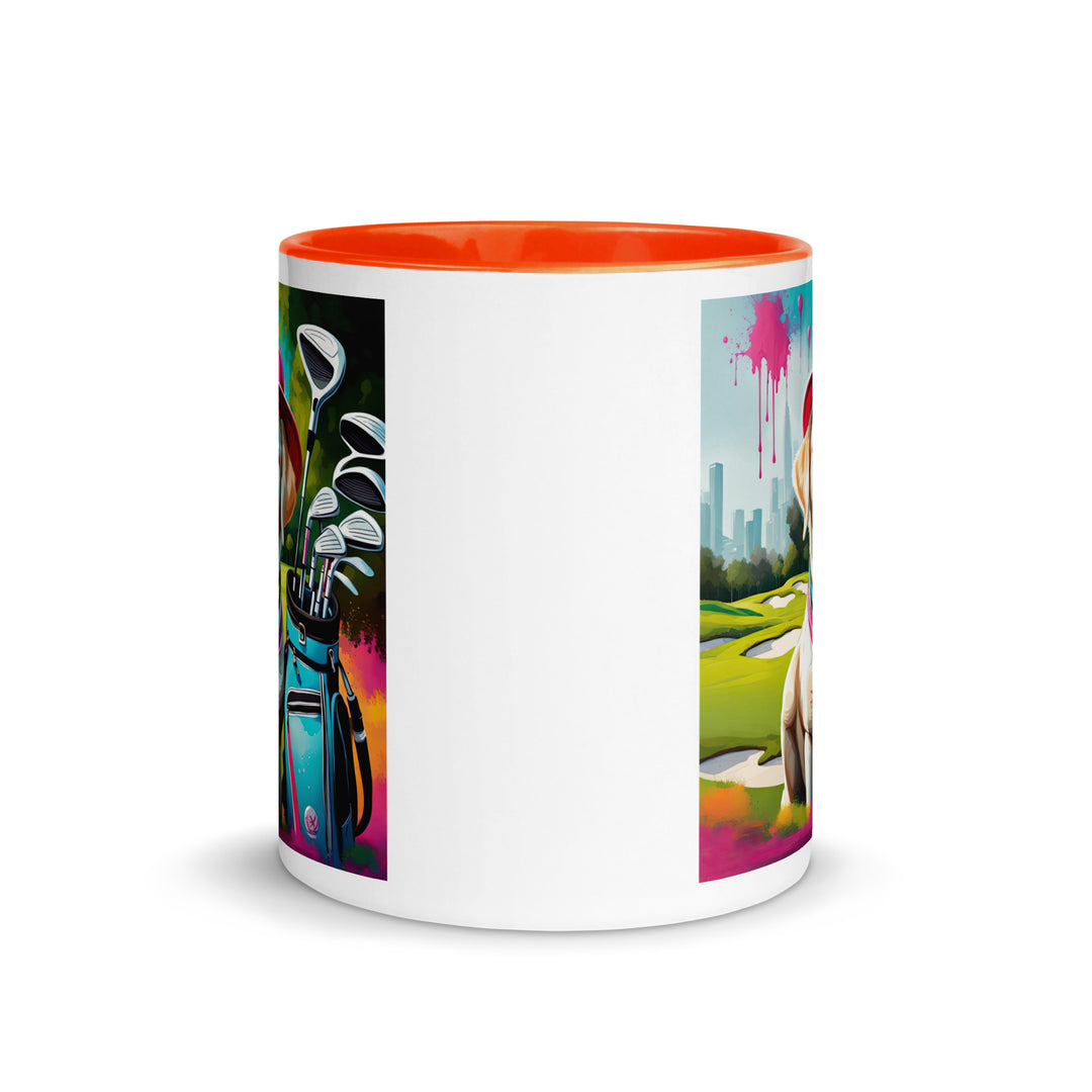 Mug with Color Inside-Labrador Retriever Golfer v9