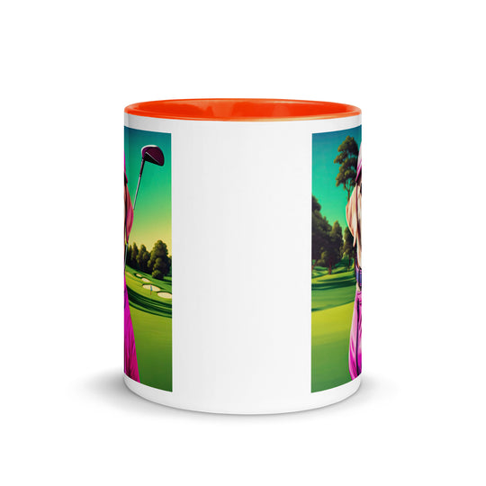 Mug with Color Inside-Labrador Retriever Golfer V14