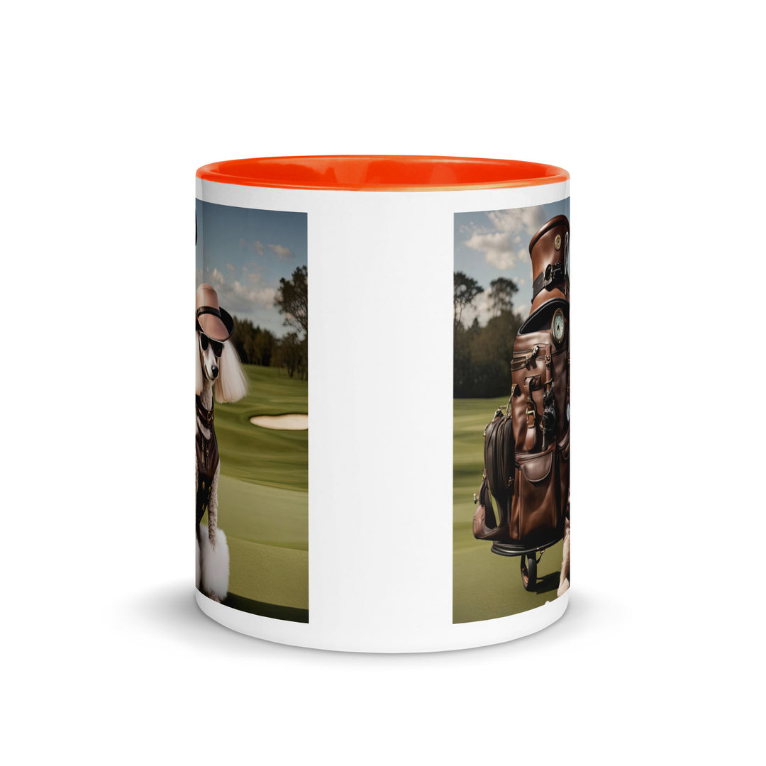 Poodle Golfer- Mug with Color Inside v6