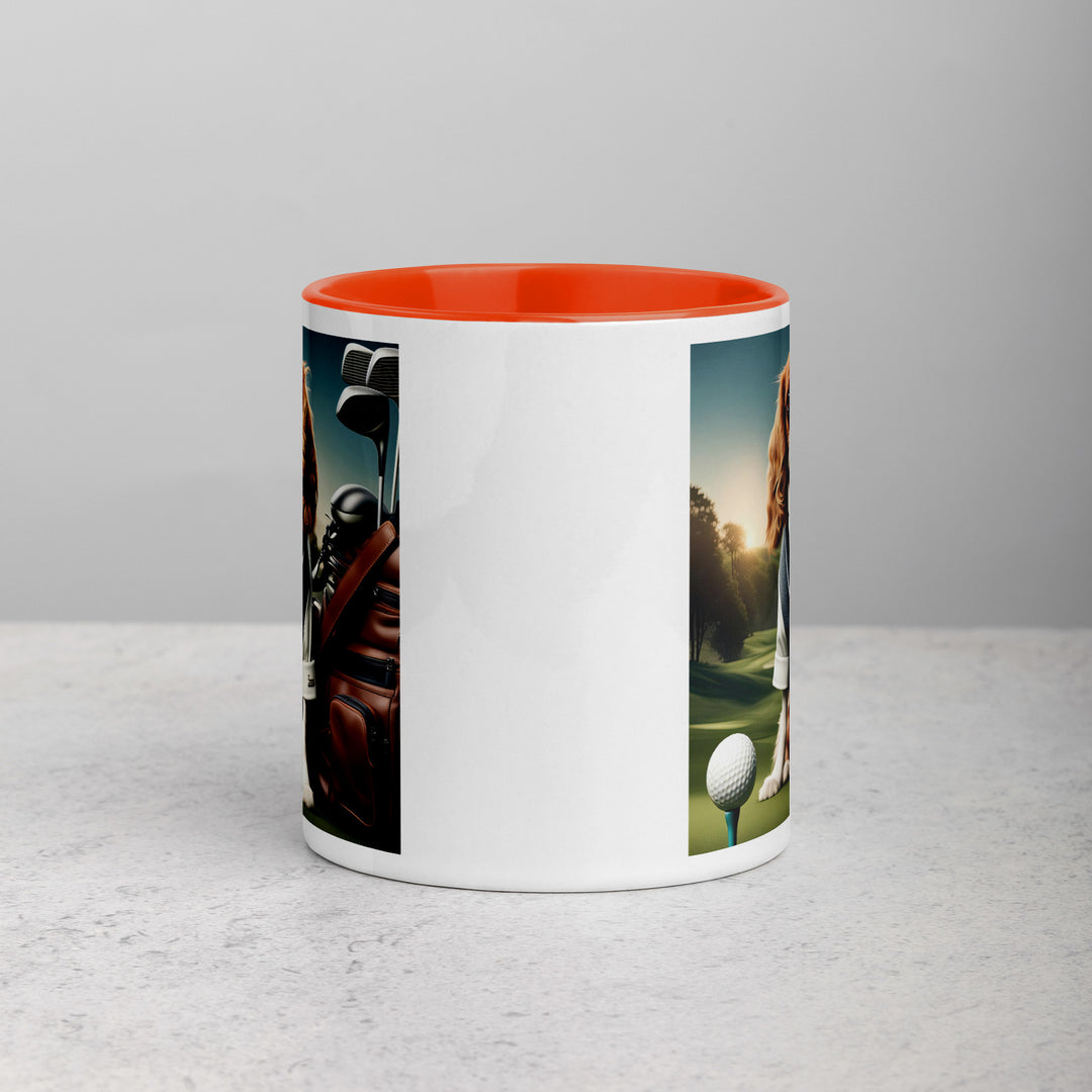 Cavalier King Charles Spaniel Golfer- Mug with Color Inside v3