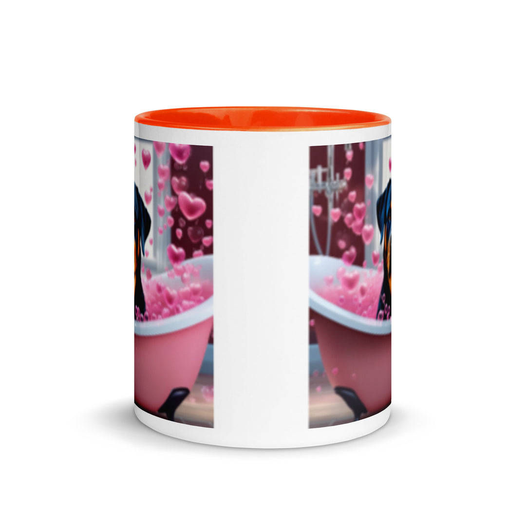 Rottweiler Romantic- Mug with Color Inside v2