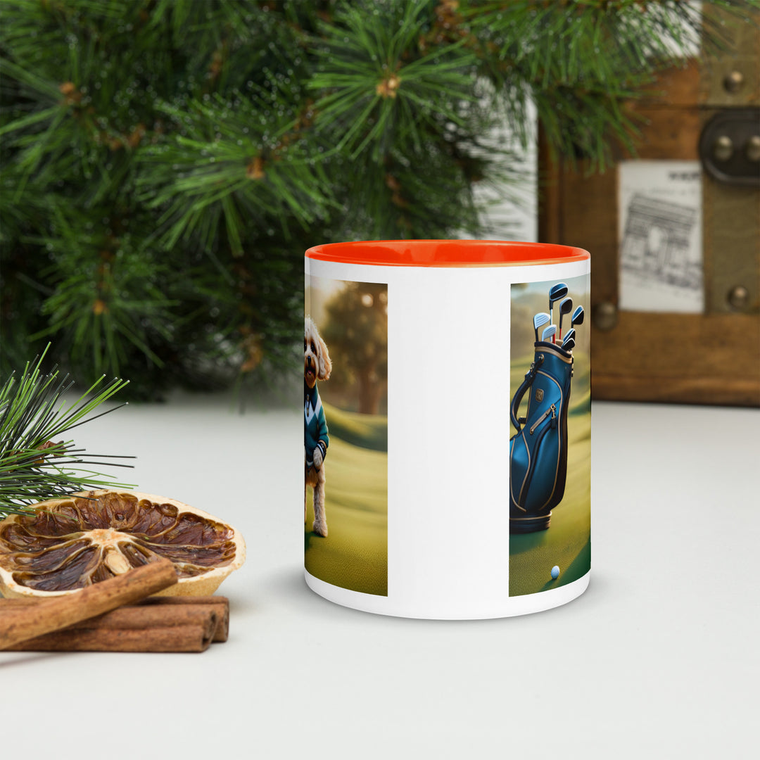 Cavapoo Golfer- Mug with Color Inside v3