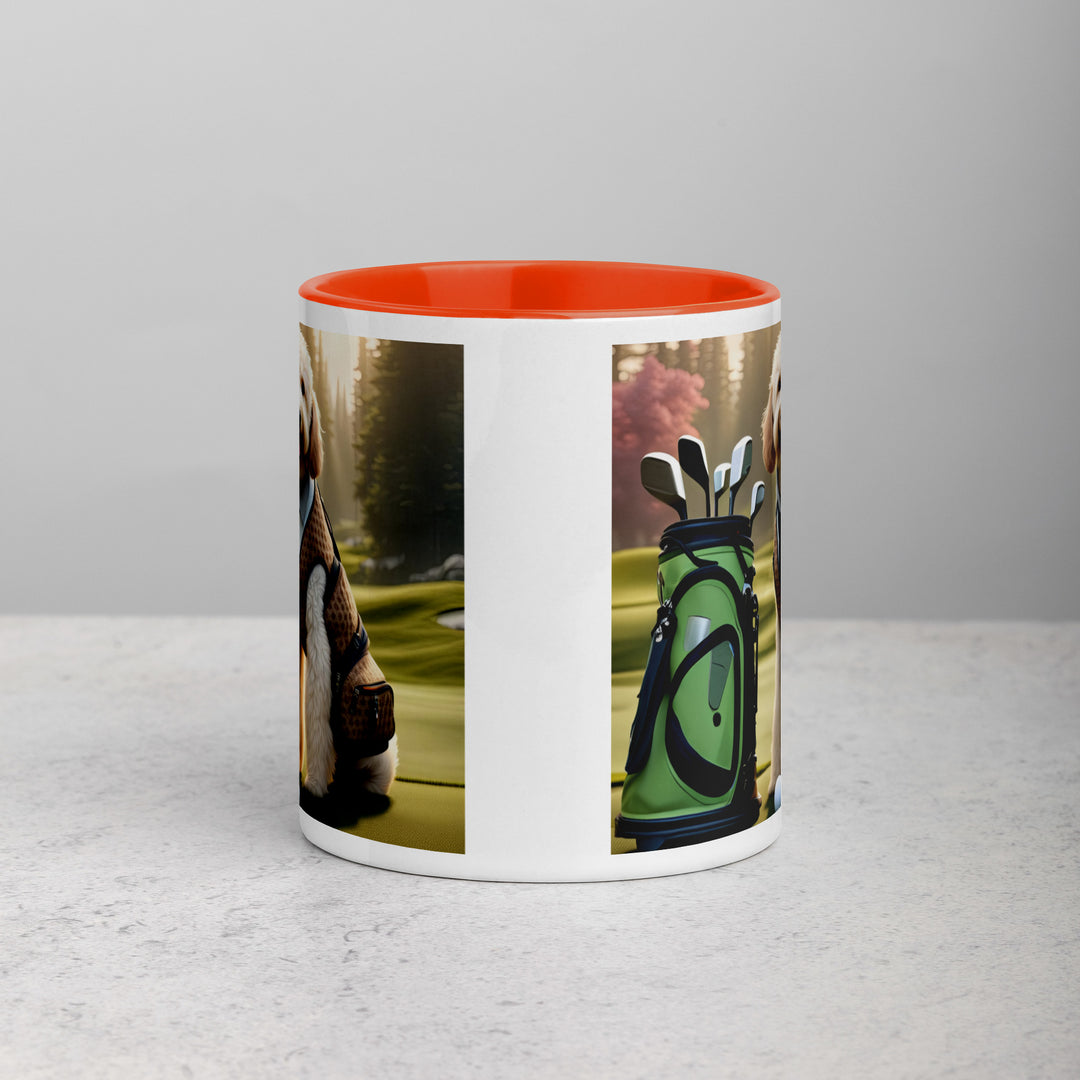 Goldendoodle Golfer- Mug with Color Inside v2