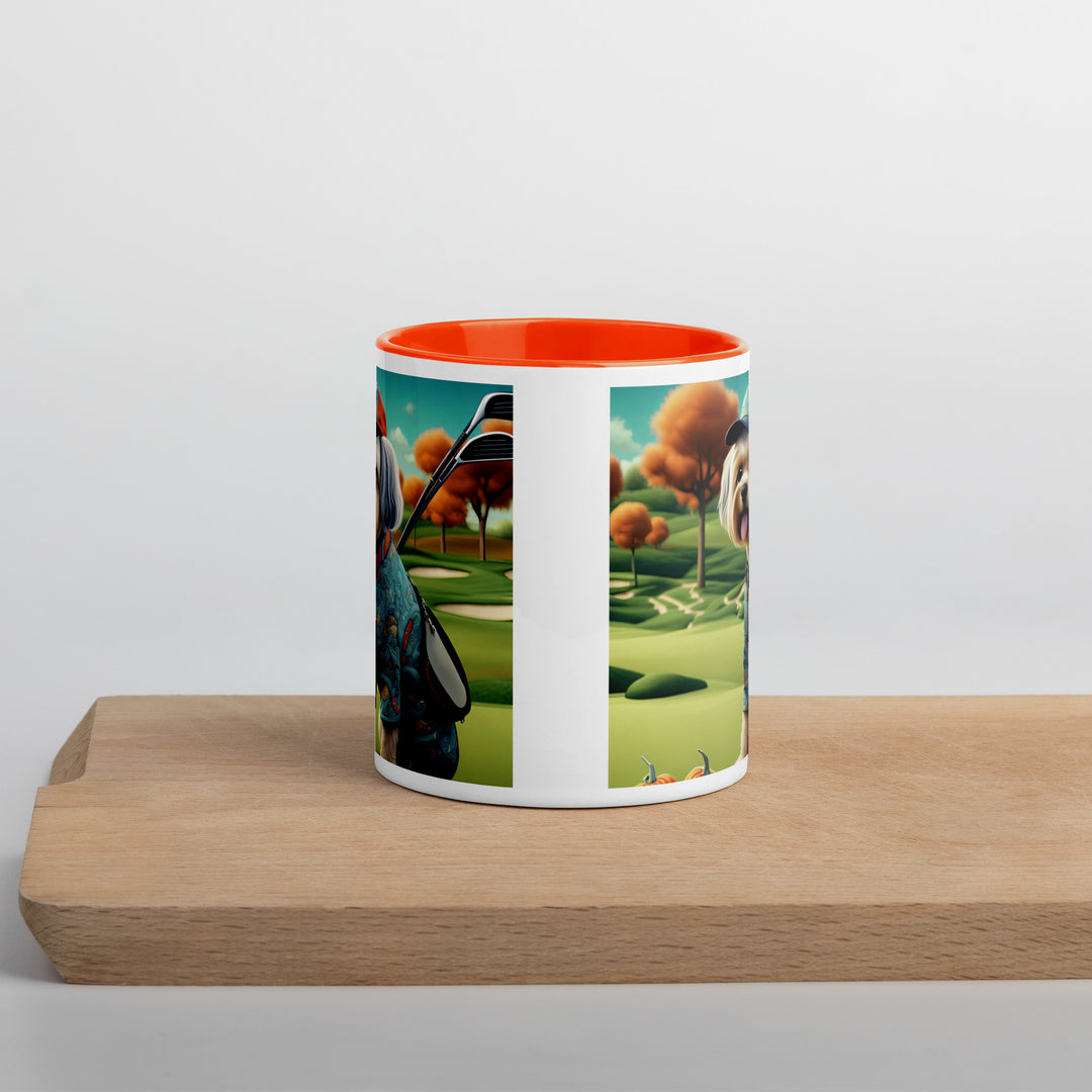 Pekapoo Golfer- Mug with Color Inside v8