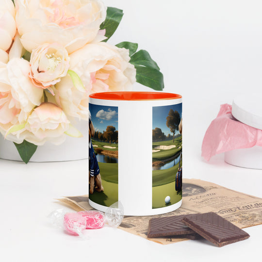 Yorkipoo Golfer- Mug with Color Inside v6